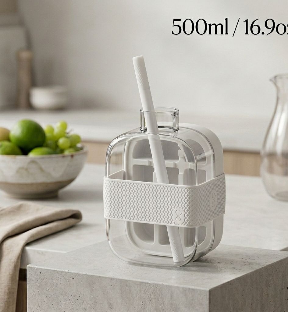 My Crush Cup Ice 2 en 1 – Botella para Hacer Hielo con Pajita