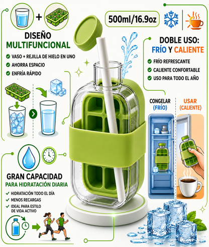 My Crush Cup Ice 2 en 1 – Botella para Hacer Hielo con Pajita